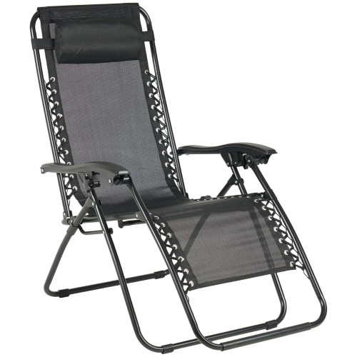 SEDIA PIEGHEVOLE RECLINABILE ZERO GRAVITA' NERO 