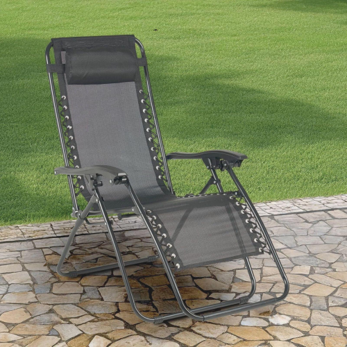 SEDIA PIEGHEVOLE RECLINABILE ZERO GRAVITA' ANTRACITE