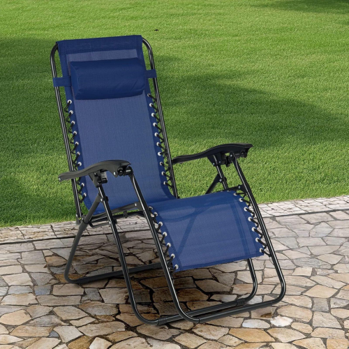 SEDIA PIEGHEVOLE RECLINABILE ZERO GRAVITA' BLU 