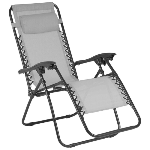 SEDIA PIEGHEVOLE RECLINABILE ZERO GRAVITA' GRIGIO