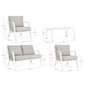 SALOTTO CON CUSCINI HARLEY BIANCO