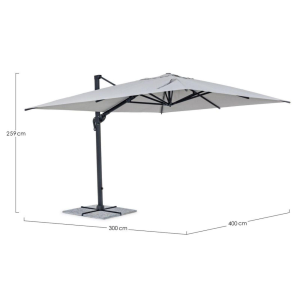 OMBRELLONE A BRACCIO INES 3X4 ANTRACITE