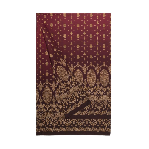 TELO ARREDO GRANFOULARD BASSETTI 180X270 GOLD DECOR BORDEAUX