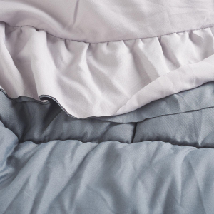 TRAPUNTELLA INVERNALE LETTO MATRIMONIALE DOUBLE FACE CON VOLANT