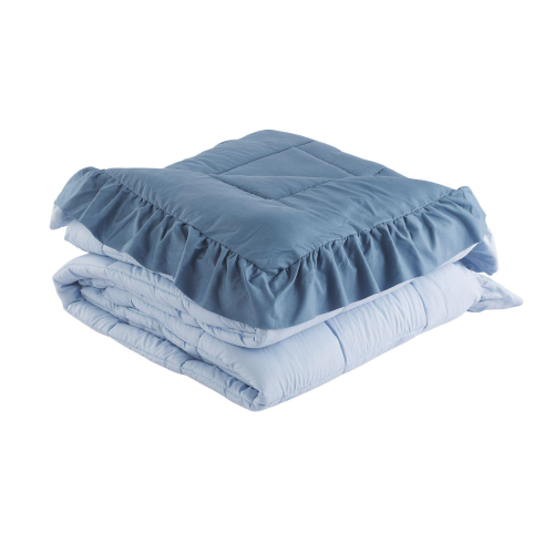 TRAPUNTELLA INVERNALE LETTO MATRIMONIALE DOUBLE FACE CON VOLANT