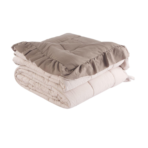 TRAPUNTELLA INVERNALE LETTO MATRIMONIALE DOUBLE FACE CON VOLANT