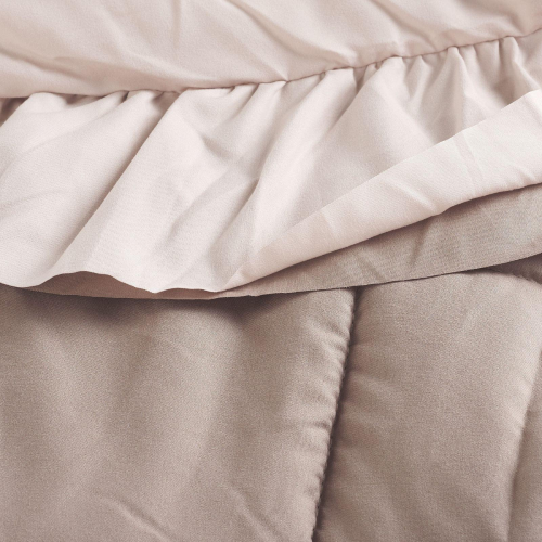 TRAPUNTELLA INVERNALE LETTO MATRIMONIALE DOUBLE FACE CON VOLANT