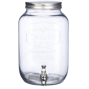 DISTRIBUTORE DI BEVANDE IN VETRO CON RUBINETTO 8 LITRI