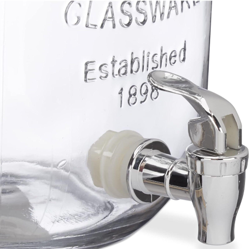 DISTRIBUTORE DI BEVANDE IN VETRO CON RUBINETTO 8 LITRI