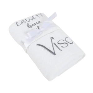 ASCIUGAMANI SPUGNA RICAMATI LAVATI BENE IL VISO