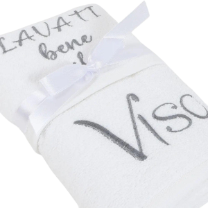 ASCIUGAMANI SPUGNA RICAMATI LAVATI BENE IL VISO