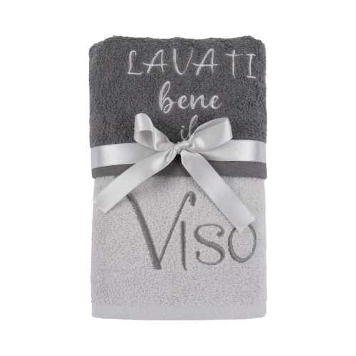 ASCIUGAMANI SPUGNA RICAMATI LAVATI BENE IL VISO