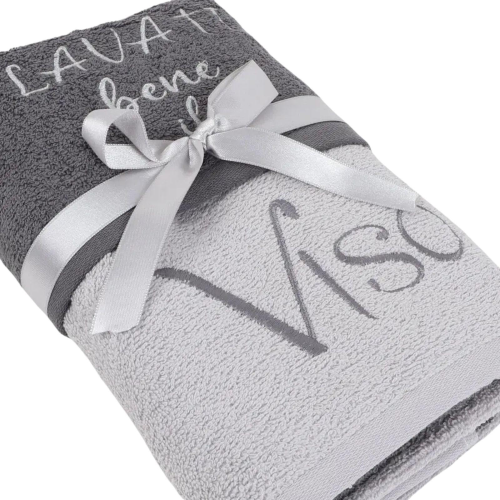 ASCIUGAMANI SPUGNA RICAMATI LAVATI BENE IL VISO