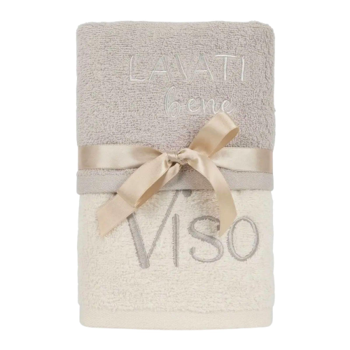 ASCIUGAMANI SPUGNA RICAMATI LAVATI BENE IL VISO