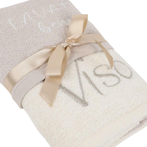 ASCIUGAMANI SPUGNA RICAMATI LAVATI BENE IL VISO