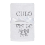 ASCIUGAMANI SPUGNA RICAMATI VIA LE MANI DAL CULO