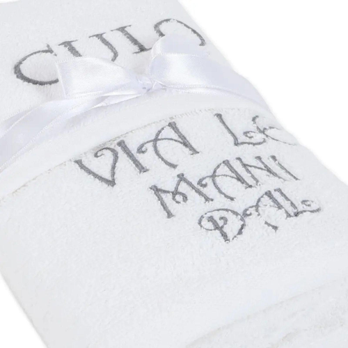 ASCIUGAMANI SPUGNA RICAMATI VIA LE MANI DAL CULO