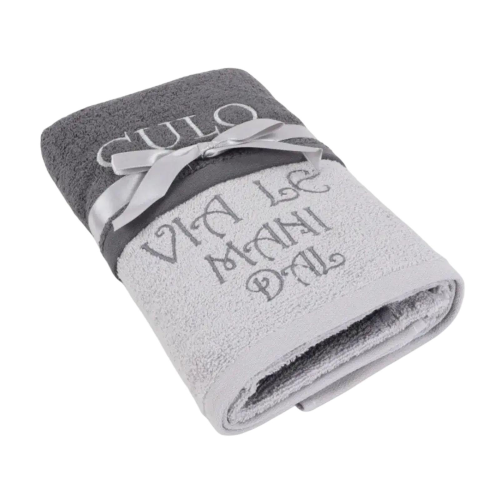 ASCIUGAMANI SPUGNA RICAMATI VIA LE MANI DAL CULO