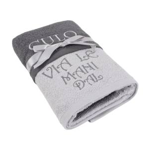 ASCIUGAMANI SPUGNA RICAMATI VIA LE MANI DAL CULO