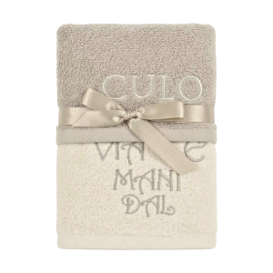 ASCIUGAMANI SPUGNA RICAMATI VIA LE MANI DAL CULO