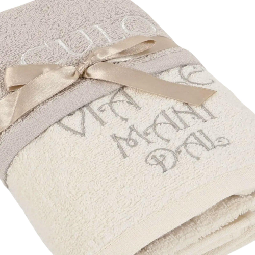 ASCIUGAMANI SPUGNA RICAMATI VIA LE MANI DAL CULO