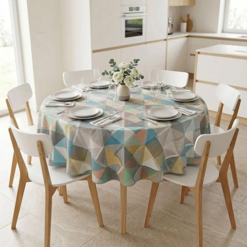 TOVAGLIA ANTIMACCHIA COPRITAVOLO TONDA 180X180 NO STIRO