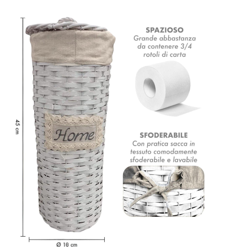 CESTA MULTIUSO PORTA ROTOLI CARTA IGIENICA