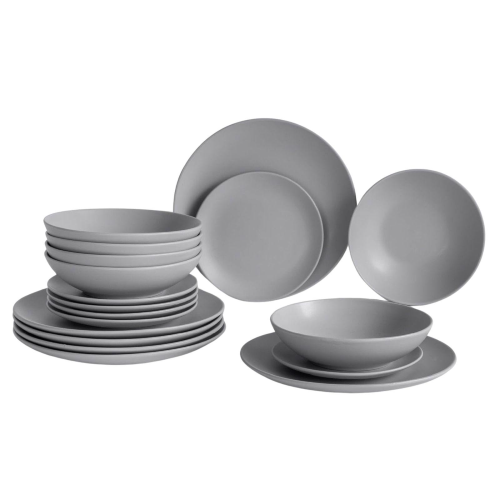 SERVIZIO DA TAVOLA PIATTI 18 PEZZI GRIGIO