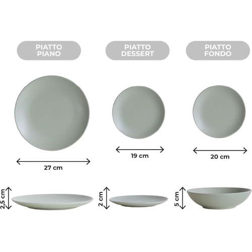 SERVIZIO DA TAVOLA PIATTI 18 PEZZI SALVIA