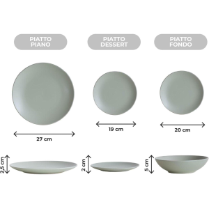 SERVIZIO DA TAVOLA PIATTI 18 PEZZI SALVIA