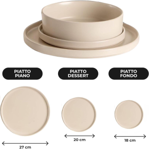 SERVIZIO DA TAVOLA PIATTI 18 PEZZI CREMA