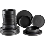 SERVIZIO DA TAVOLA PIATTI 18 PEZZI NERO