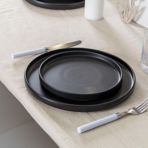 SERVIZIO DA TAVOLA PIATTI 18 PEZZI NERO