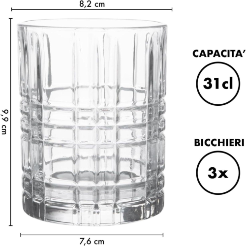 SET 3 BICCHIERI AUGUSTA 31 CL