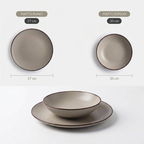 SERVIZIO DA TAVOLA PIATTI 12 PEZZI BEIGE