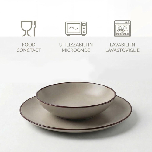 SERVIZIO DA TAVOLA PIATTI 12 PEZZI BEIGE