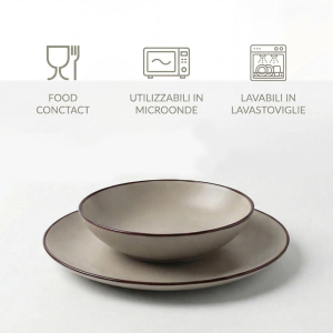 SERVIZIO DA TAVOLA PIATTI 12 PEZZI BEIGE