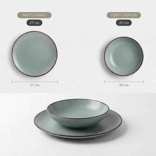 SERVIZIO DA TAVOLA PIATTI 12 PEZZI SALVIA