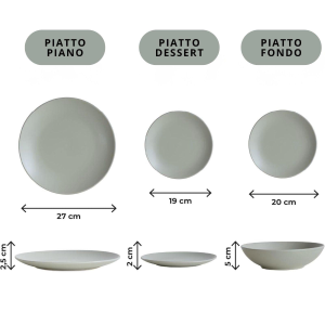 SERVIZIO DA TAVOLA PIATTI 18 PEZZI SALVIA