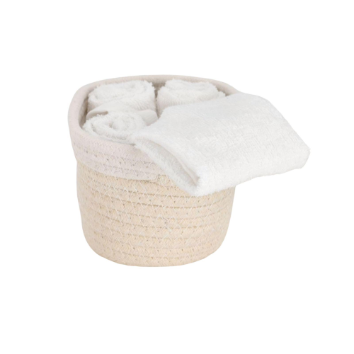 SET 4 LAVETTE BAGNO JORDAN CON CESTINO IN CORDA