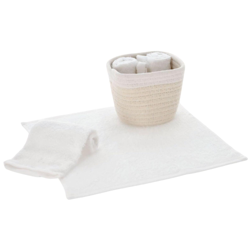 SET 4 LAVETTE BAGNO JORDAN CON CESTINO IN CORDA