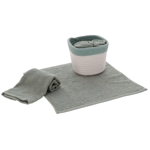 SET 4 LAVETTE BAGNO JORDAN CON CESTINO IN CORDA