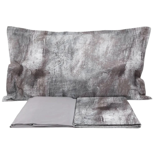 COMPLETO LENZUOLA MATRIMONIALE BLUMY GRAFFIE GRIGIO