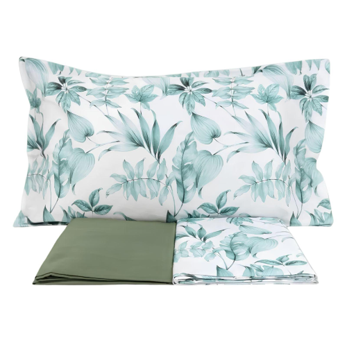 COMPLETO LENZUOLA MATRIMONIALE BLUMY LAMES VERDE