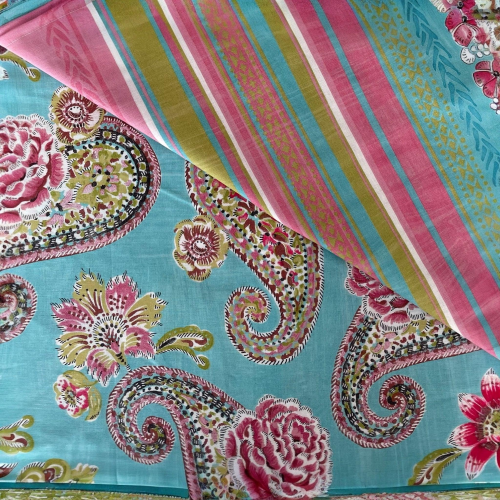 TELO ARREDO GRANFOULARD BASSETTI 180X270 RAPALLO TURCHESE