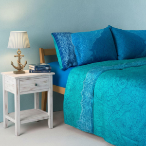 COMPLETO COPRIPIUMONE MATRIMONIALE DOLCEACQUA BLU