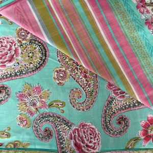 TELO ARREDO 350X270 BASSETTI GRANFOULARD RAPALLO TURCHESE