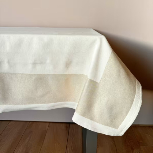 TOVAGLIA 140X180 JACQUARD LUREX NATALE PANNA