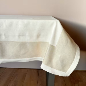 TOVAGLIA 140X180 JACQUARD LUREX NATALE PANNA