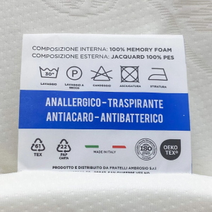 TOPPER MATRIMONIALE IN MEMORY FOAM SFODERABILE ALTO 6 CM